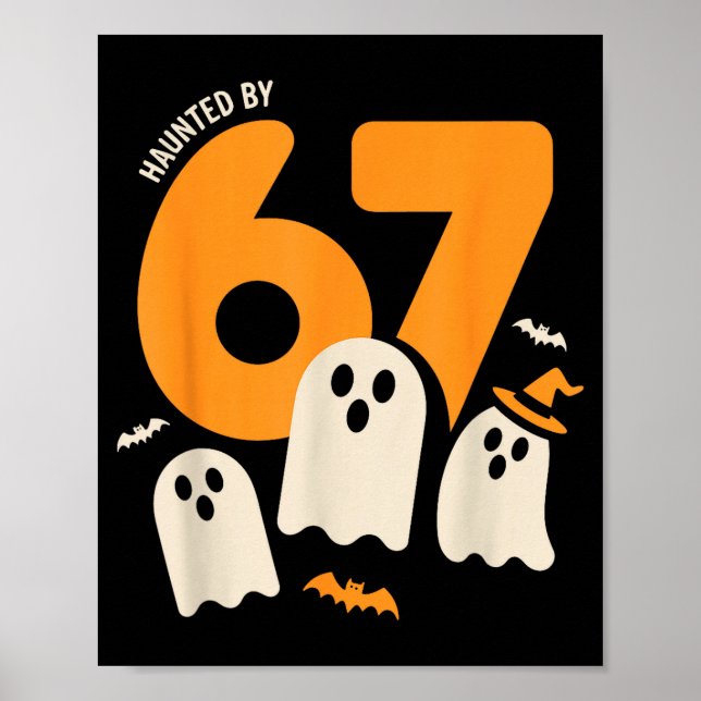 Haunted By 67 Funny Halloween Meme Design  Poster (Vorne)
