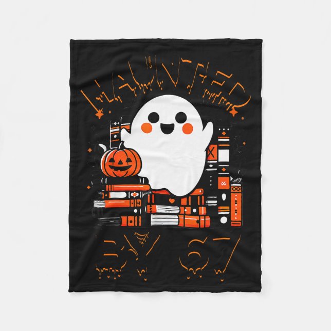 Haunted By 67 - Teacher Boo Ghost Pumpkin Hallowee Fleecedecke (Vorderseite)
