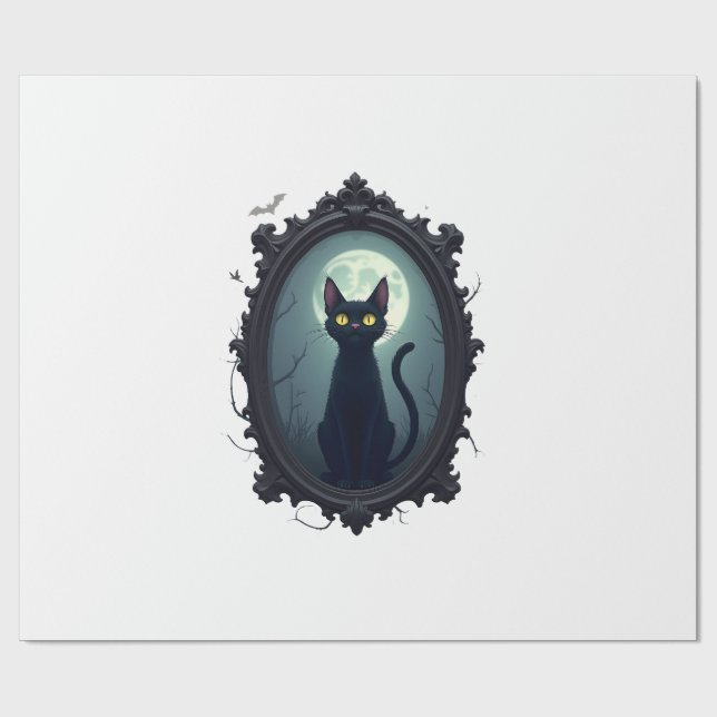 Haunted Cat Mirror Geschenkpapier (Flach)