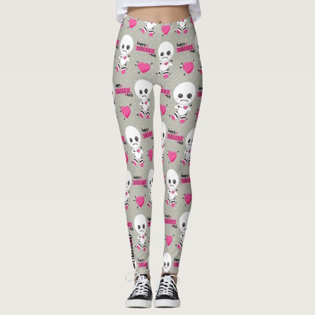 Haunted Heart: Voodoo Doll & Hearts Leggings (Vorderseite)