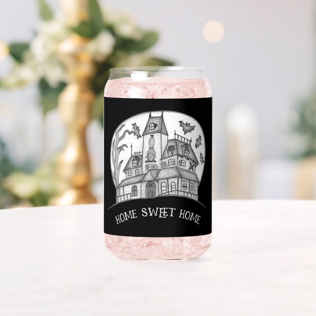 Haunted House and Bats Halloween  Dosenglas (Insitu (Hochzeit))