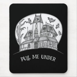Haunted House and Bats Halloween Mousepad