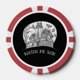 Haunted House and Bats Halloween Pokerchips