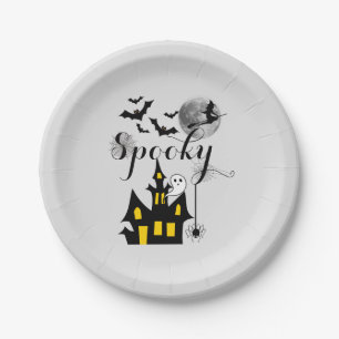 Haunted House Halloween Party Spooky Pappteller
