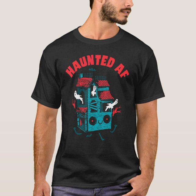 Haunted House Halloween Spooky Season Scary Hunted T-Shirt (Vorderseite)