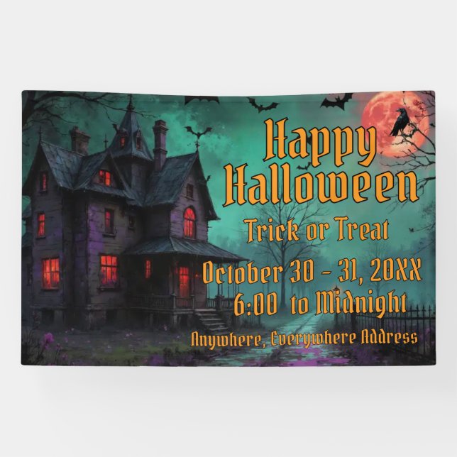 Haunted House Themed Banner (Horizontal)