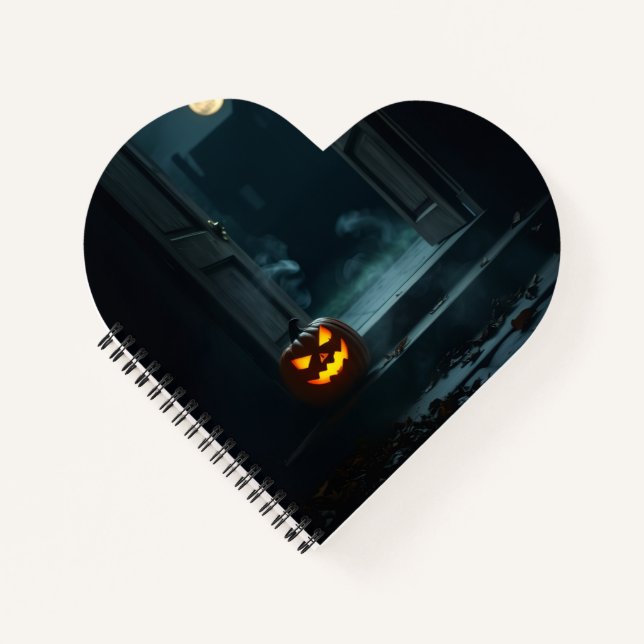 Haunted Pumpkin Doorway Halloween Notebook Notizbuch (Vorderseite)