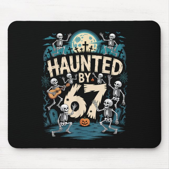 Haunted Six Seven 6 7 Meme 67 Skeleton Hand Hallow Mousepad (Vorne)