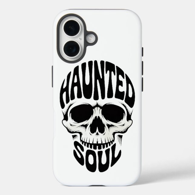 Haunted Soul Skull Typography Case-Mate iPhone Hülle (Rückseite)