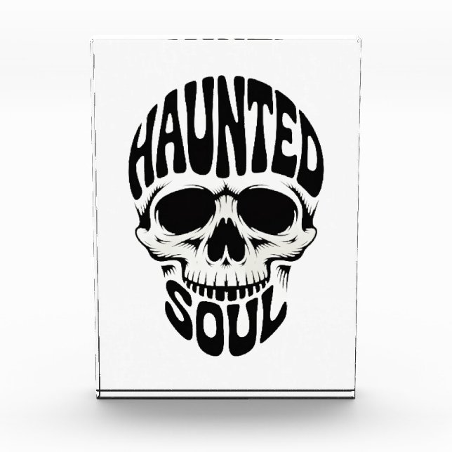 Haunted Soul Skull Typography Fotoblock (Vorderseite)