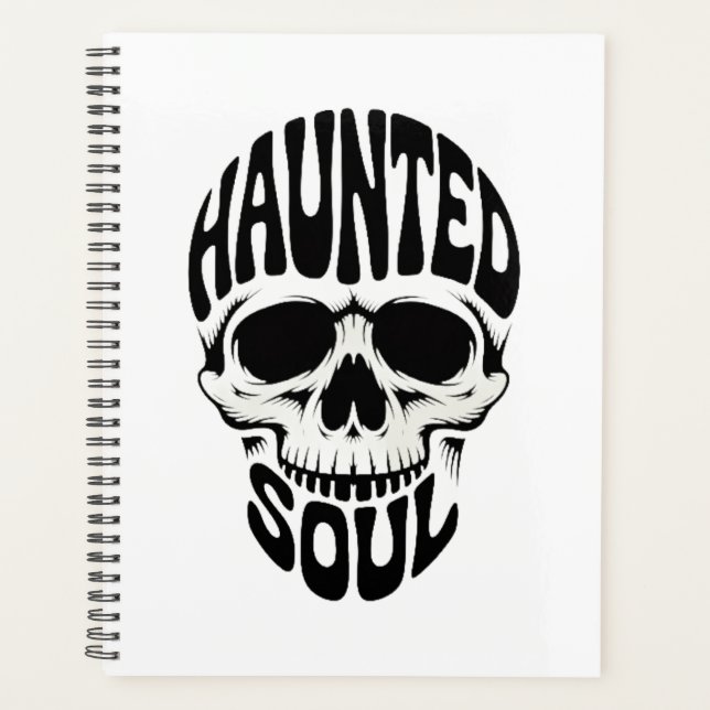 Haunted Soul Skull Typography Planer (Vorderseite)
