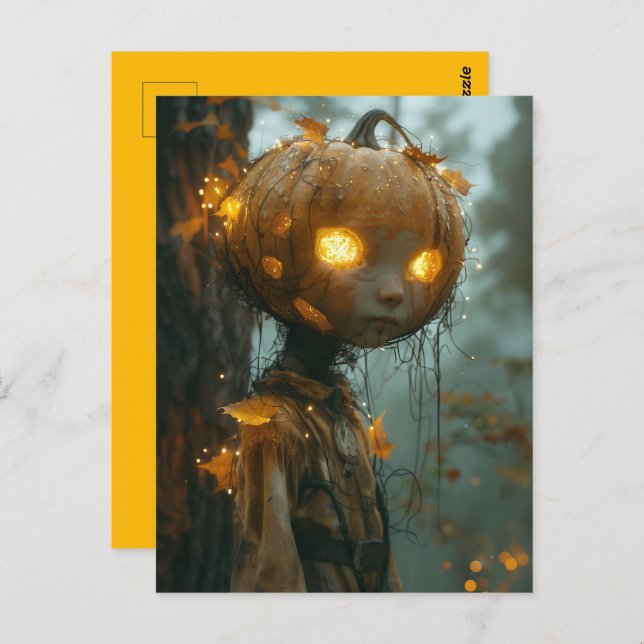 Hauntely Pumpkin Head Postkarte (Vorne/Hinten)