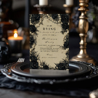 Haunting Black Rose Halloween Celebration Einladung