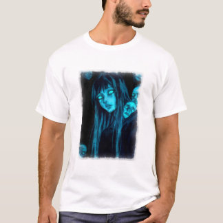 Haunting Blue Gaze Ethereal Frau mit Ghosting T-Shirt