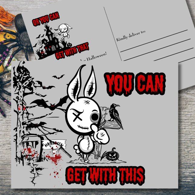 Haunting Bunny Halloween Feiertagspostkarte (Von Creator hochgeladen)