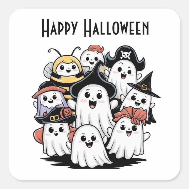 Haunting Ghosive Gang Square Sticker (Vorderseite)