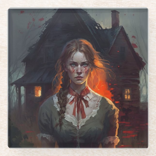 Haunting house glasuntersetzer (Vorderseite)