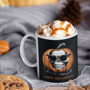 Haunting Jack O' Lantern Grinning Skull Halloween Kaffeetasse