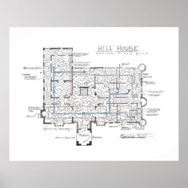 Haunting of Hill House Blueprint Poster (Vorne)