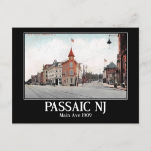 Haupt-Ave. Passaic NJ, 1909 Vintag Postkarte