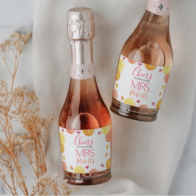 Haupt-Squeeze-Citrus-Brautparty Danke-Karte (Citrus Bridal Shower Mini Wine Labels | Matching items available.)