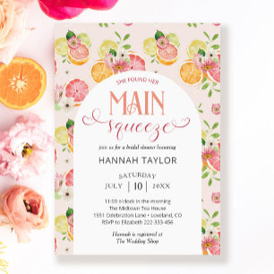 Haupt-Squeeze-Citrus-Brautparty Einladung