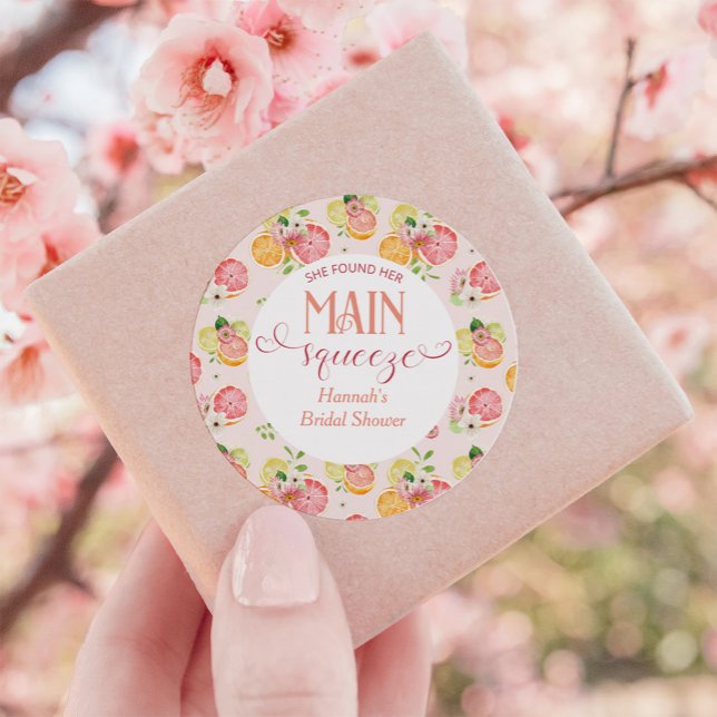 Haupt Squeeze Citrus Brautparty Gevor Runder Aufkleber (Von Creator hochgeladen)