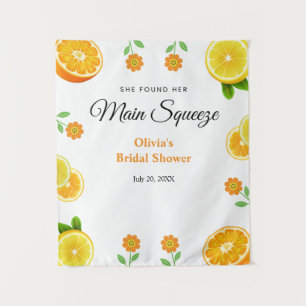 Haupt-Squeeze Citrus Lemon Brautparty Background Wandteppich