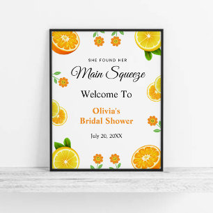 Haupt-Squeeze Citrus Lemon Brautparty Willkommen Poster