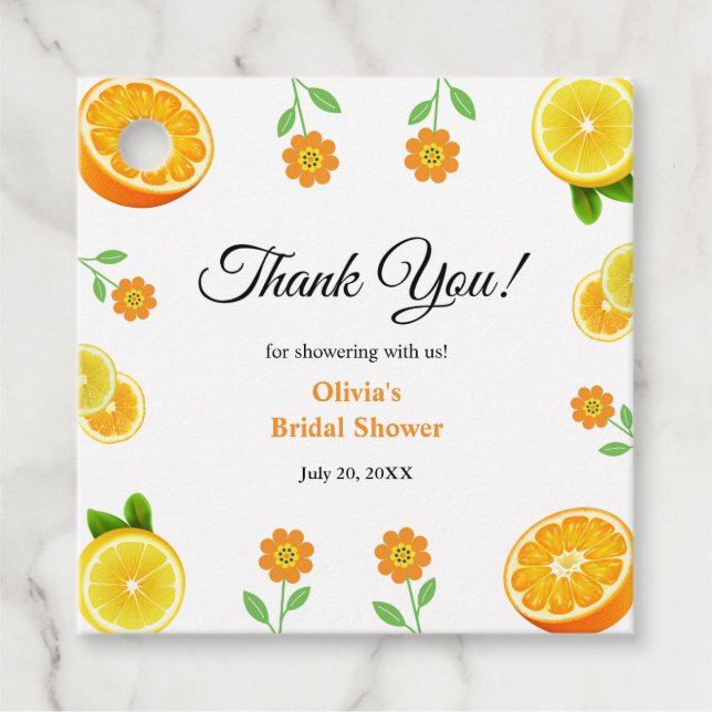 Haupt-Squeeze Citrus Summer Lemon Brautparty Geschenkanhänger (Vorderseite)