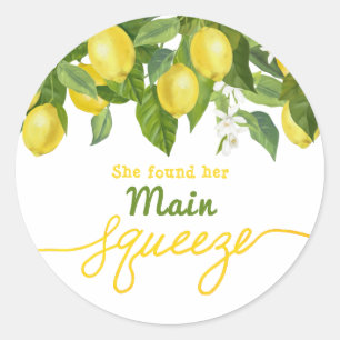 Haupt Squeeze Lemon Theme Wedding Brautparty Runder Aufkleber
