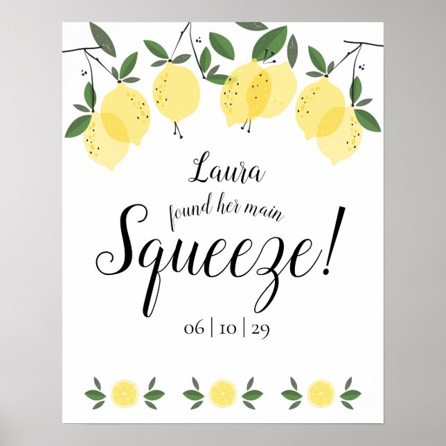 Haupt-Squeeze-Lemons-Brautparty Poster (Vorne)
