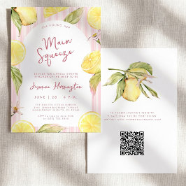 Haupt-Squeeze-QR-Code-Zitronen-Junggesellinnenabsc Einladung