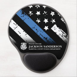 Hauptabteilung Polizeichef Thin Blue Line Logo Gel Mousepad