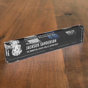 Hauptabteilung Polizeichef Thin Blue Line Logo Namensplakette