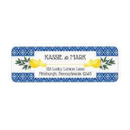 Hauptaufkleberadresse für tropische Zitronen