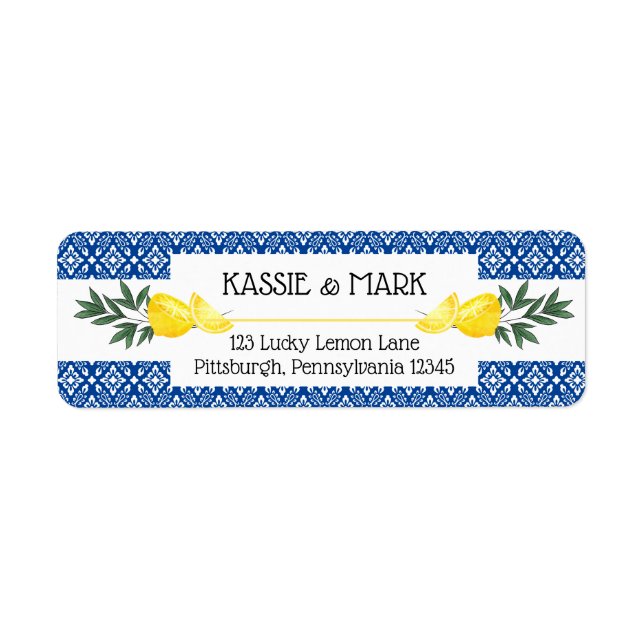 Hauptaufkleberadresse für tropische Zitronen (Vorne)