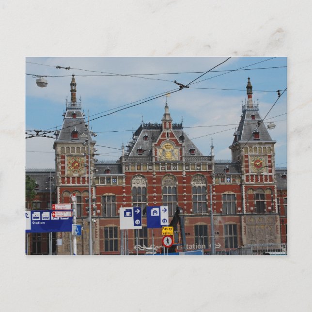 Hauptbahnhof Amsterdam Postkarte (Vorderseite)