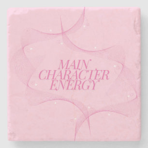 Hauptcharakter-Energie Pink Zitat Steinuntersetzer