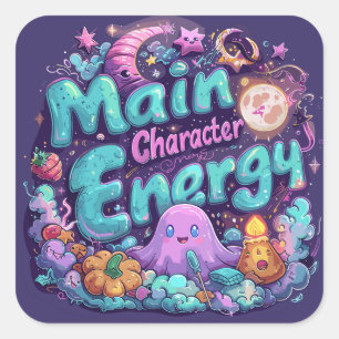 Hauptcharakterenergie ExDesigner Halloween Quadratischer Aufkleber