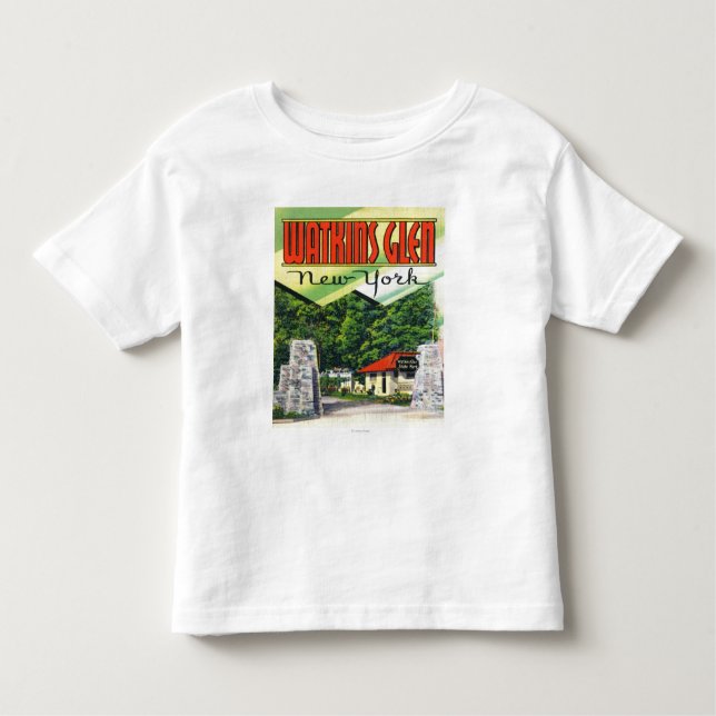 Haupteingangs-Ansicht zum Watkins Glen-Staats-Park Kleinkind T-shirt (Vorderseite)