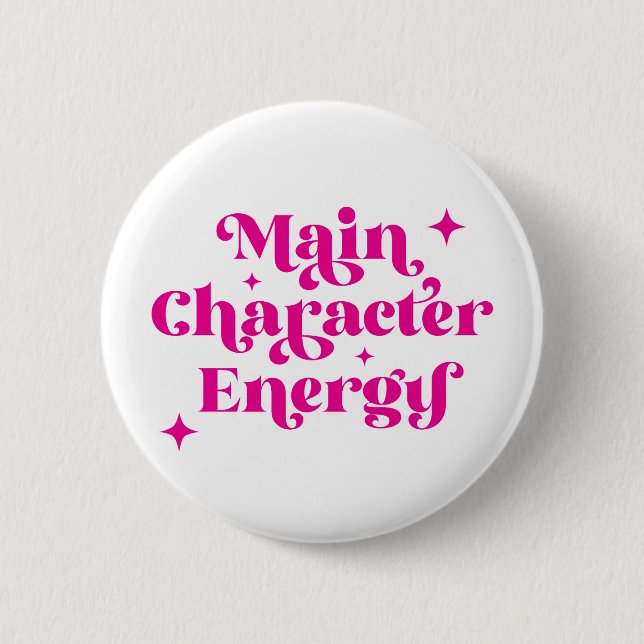 Hauptfigur Energie rosa Button (Vorderseite)