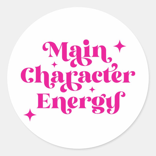 Hauptfigur Energie rosa Runder Aufkleber (Vorderseite)