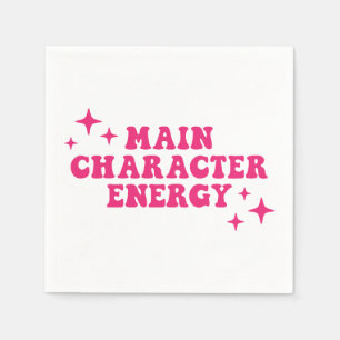 Hauptfigur Energie rosa Serviette
