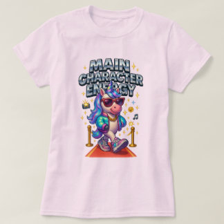 Hauptfigur Energy Glam Unicorn roter Teppich T-Shirt