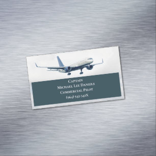 Hauptflugzeugführer Pilot Flugzeug Sky Magnetische Visitenkarte