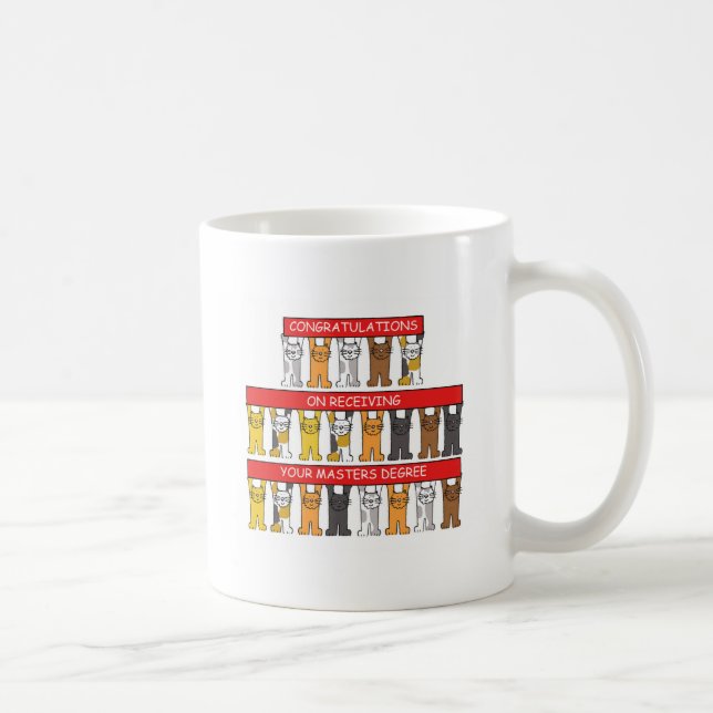 Hauptgrad-Glückwünsche, Cartoon-Katzen Kaffeetasse (Rechts)