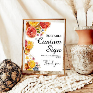 Hauptkennzeichen für Citrus Custom Brautparty Poster