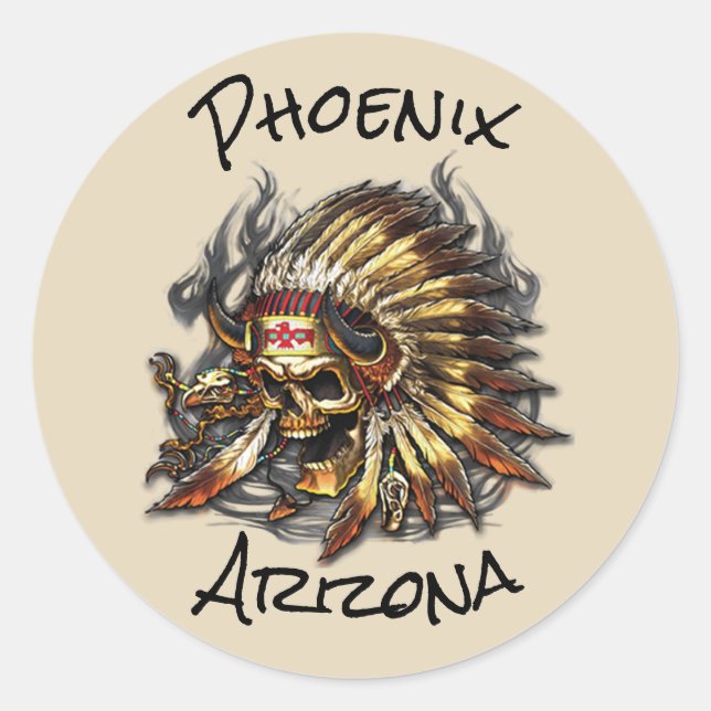 Hauptknochen Phoenix Arizona Runder Aufkleber (Vorderseite)