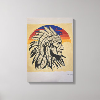 Häuptling der Native Americans handbemalt von Mark Leinwanddruck